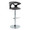 Gardenia Mid-Century Modern Adjustable Barstool with Swivel in Black Wood, Chrome Metal and Grey Faux Leather with Rounded T Footrest- Set of 2 — product view