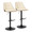 Gianna table in Black Metal, Walnut Wood, Cream PU, coordinated set view, featuring swivel and upholstered seat