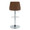 Gianna table in Chrome Metal, Walnut Wood, Cream PU, back view, featuring swivel and upholstered seat