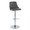 Gianna Mid-Century Modern Adjustable Barstool with Swivel in Chrome Metal, Walnut Wood and Grey Faux Leather with Rounded T Footrest- Set of 2 — product view