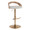 Grotto Contemporary Adjustable Barstool with Swivel in Gold Metal, Whitewashed Wood, and Oat Fabric with Rounded T Footrest — product view