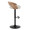 Grotto Contemporary Adjustable Barstool in Black Metal, Whitewashed Wood, and Oat Fabric with Rounded T Footrest — side view