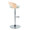 Grotto table in Chrome Metal, Natural Wood, Light Green Fabric, side view, featuring swivel and adjustable height