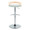 Grotto table in Chrome Metal, Natural Wood, Light Green Fabric, back view, featuring swivel and adjustable height