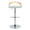 Grotto table in Chrome Metal, Natural Wood, Light Green Fabric, front view, featuring swivel and adjustable height