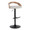 Grotto Contemporary Adjustable Barstool with Swivel in Black Metal, Whitewashed Wood, and Oat Fabric with Rounded T Footrest- Set of 2 — product view