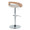Grotto table in Chrome Metal, Whitewashed Wood, Oat Fabric, back and side view, featuring swivel and adjustable height