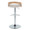 Grotto table in Chrome Metal, Whitewashed Wood, Oat Fabric, back view, featuring swivel and adjustable height