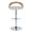 Grotto table in Chrome Metal, Whitewashed Wood, Oat Fabric, front view, featuring swivel and adjustable height