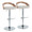 Grotto Contemporary Adjustable Barstool with Swivel in Chrome Metal, Whitewashed Wood, and Oat Fabric with Rounded T Footrest- Set of 2 — pair view