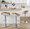 Grotto Contemporary Adjustable Barstool with Swivel in Chrome Metal, Whitewashed Wood, and Oat Fabric with Rounded T Footrest- Set of 2 — lifestyle photo 3