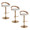 Grotto Contemporary Adjustable Barstool with Swivel in Gold Metal, Whitewashed Wood, and Oat Fabric with Rounded T Footrest- Set of 3 — pair view