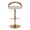 Grotto Contemporary Adjustable Barstool with Swivel in Gold Metal, Whitewashed Wood, and Oat Fabric with Rounded T Footrest- Set of 3 — front view