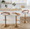 Grotto Contemporary Adjustable Barstool with Swivel in Gold Metal, Whitewashed Wood, and Oat Fabric with Rounded T Footrest- Set of 3 — lifestyle photo 1