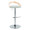 Grotto table in Chrome Metal, Natural Wood, Light Green Fabric, product view, featuring swivel and adjustable height