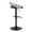 Grotto table in Black Metal, Light Grey Wood, Black PU, back and side view, featuring swivel and adjustable height