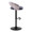 Grotto table in Black Metal, Light Grey Wood, Black PU, side view, featuring swivel and adjustable height
