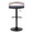 Grotto table in Black Metal, Light Grey Wood, Black PU, back view, featuring swivel and adjustable height