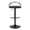 Grotto table in Black Metal, Light Grey Wood, Black PU, front view, featuring swivel and adjustable height
