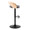 Grotto table in Black Metal, Natural Wood, Grey PU, side view, featuring swivel and adjustable height