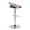 Grotto table in Chrome Metal, Light Grey Wood, Black PU, back and side view, featuring swivel and adjustable height