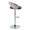 Grotto table in Chrome Metal, Light Grey Wood, Black PU, side view, featuring swivel and adjustable height