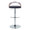 Grotto table in Chrome Metal, Light Grey Wood, Black PU, front view, featuring swivel and adjustable height