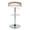 Grotto table in Chrome Metal, Light Grey Wood, White PU, back view, featuring swivel and adjustable height