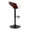 Grotto Contemporary Adjustable Barstool with Swivel in Black Metal, Mahogany Wood and White Faux Leather with Rounded T Footrest- Set of 2 — side view