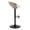 Grotto Contemporary Adjustable Barstool in Black Metal, Light Grey Wood, and White Faux Leather with Rounded T Footrest- Set of 2 — side view