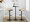 Grotto Contemporary Adjustable Barstool with Swivel in Black Metal, Natural Wood and Grey Faux Leather with Rounded T Footrest- Set of 2 — lifestyle photo 4