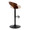 Grotto table in Black Metal, Walnut Wood, Cream PU, side view, featuring swivel and adjustable height