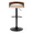 Grotto table in Black Metal, Walnut Wood, Cream PU, back view, featuring swivel and adjustable height