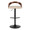 Grotto table in Black Metal, Walnut Wood, Cream PU, front view, featuring swivel and adjustable height