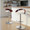 Grotto Contemporary Adjustable Barstool with Swivel in Chrome Metal, Mahogany Wood and White Faux Leather with Rounded T Footrest- Set of 2 — lifestyle photo 5
