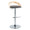 Grotto Contemporary Adjustable Barstool with Swivel in Chrome Metal, Natural Wood and Grey Faux Leather with Rounded T Footrest- Set of 2 — product view