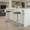 Grotto Contemporary Adjustable Barstool with Swivel in Chrome Metal, Natural Wood and Grey Faux Leather with Rounded T Footrest- Set of 2 — lifestyle photo 1