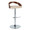 Grotto table in Chrome Metal, Walnut Wood, Cream PU, product view, featuring swivel and adjustable height