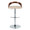Grotto table in Chrome Metal, Walnut Wood, Cream PU, front view, featuring swivel and adjustable height