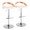 Grotto Contemporary Adjustable Barstool with Swivel in Chrome Metal, Zebra Wood and White Faux Leather with Rounded T Footrest- Set of 2 — pair view