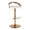 Grotto Contemporary Adjustable Barstool with Swivel in Gold Metal, Light Grey Wood, and White Faux Leather with Rounded T Footrest- Set of 3 — product view