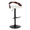 Grotto Contemporary Adjustable Barstool with Swivel in Black Metal, Mahogany Wood and White Faux Leather with Rounded T Footrest- Set of 3 — product view