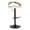 Grotto Contemporary Adjustable Barstool with Swivel in Black Metal, Light Grey Wood, and White Faux Leather with Rounded T Footrest- Set of 3 — product view