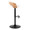 Grotto table in Black Metal, Zebra Wood, White PU, side view, featuring swivel and adjustable height