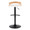 Grotto table in Black Metal, Zebra Wood, White PU, back view, featuring swivel and adjustable height