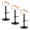 Grotto Contemporary Adjustable Barstool with Swivel in Black Metal, Zebra Wood and White Faux Leather with Rounded T Footrest- Set of 3 — pair view
