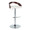 Grotto table in Chrome Metal, Mahogany Wood, White PU, product view, featuring swivel and adjustable height