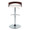 Grotto table in Chrome Metal, Mahogany Wood, White PU, back view, featuring swivel and adjustable height