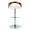 Grotto table in Chrome Metal, Mahogany Wood, White PU, front view, featuring swivel and adjustable height