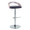Grotto table in Chrome Metal, Light Grey Wood, Black PU, product view, featuring swivel and adjustable height